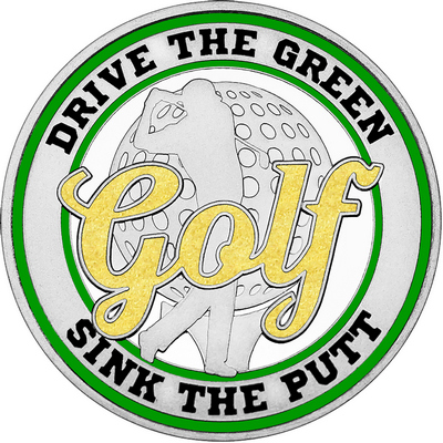 Gold "Golf" with Green Outer Circular Borders